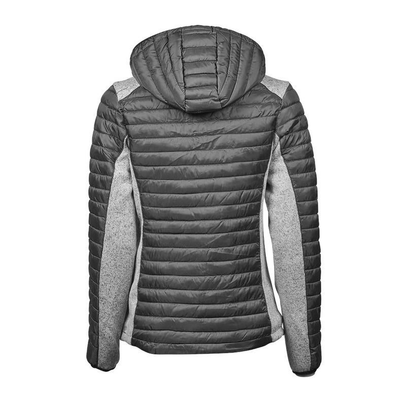 TEE JAYS Women´s Hooded Outdoor Crossover Jacket TJ9611-Space Grey/Grey Melange