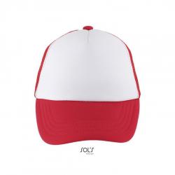 5-panelowa czapka z siatką SOL'S BUBBLE KIDS-White / Red