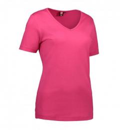 Damska koszulka ID Interlock V-neck 0506-Pink