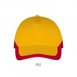 5-panelowa czapka z daszkiem SOL'S BOOSTER-Gold / Red