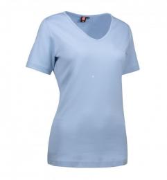 Damska koszulka ID Interlock V-neck 0506-Light blue