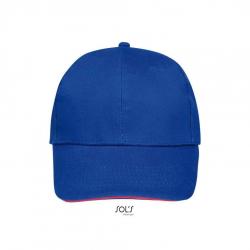 6-panelowa czapka z daszkiem SOL'S BUFFALO-Royal blue / Neon coral