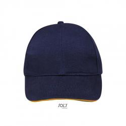 6-panelowa czapka z daszkiem SOL'S BUFFALO-French navy / Neon orange