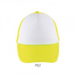 5-panelowa czapka z siatką SOL'S BUBBLE KIDS-White / Neon yellow