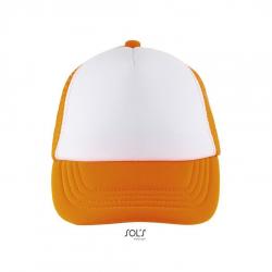 5-panelowa czapka z siatką SOL'S BUBBLE KIDS-White / Neon orange