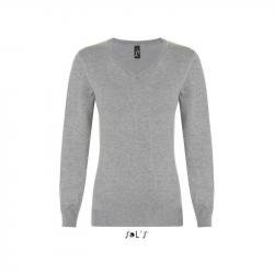 Damski sweter biznesowy SOL'S GLORY WOMEN-Grey melange