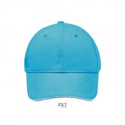 6-panelowa czapka z daszkiem SOL'S BUFFALO-Turquoise / White