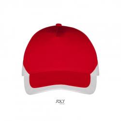 5-panelowa czapka z daszkiem SOL'S BOOSTER-Red / White