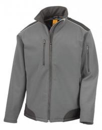 RESULT WORK-GUARD RT124 Ripstop Soft Shell Workwear Jacket With Cordura Panels-Grey/Black