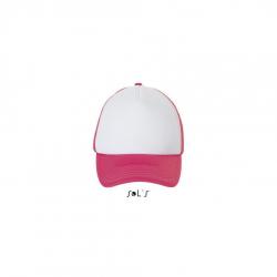 5-panelowa czapka z siatką SOL'S BUBBLE-White / Neon coral